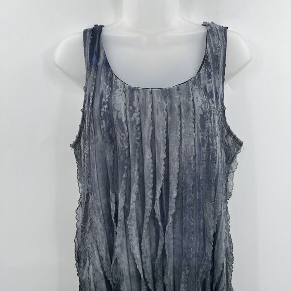Notations Textured Crinkle Ombre Dress Sz S Gray Grunge Goth Whimsigoth Stretch - Picture 3 of 10